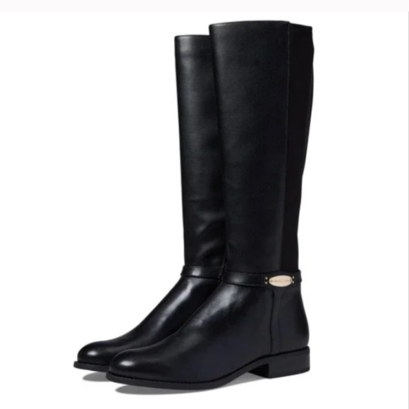 Michael Kors Shoes New Michael Kors Womens Finley Tall Black Leather Riding Boot Equestrian
